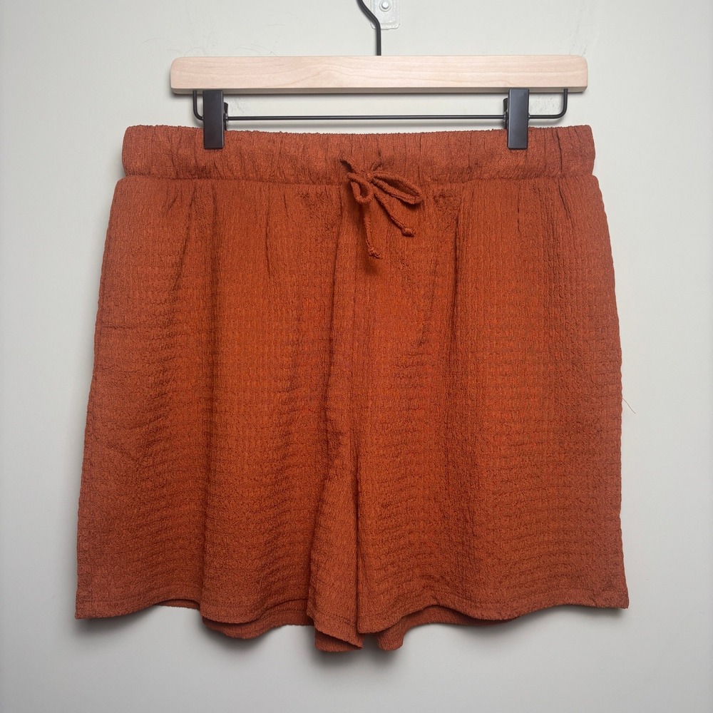Fashion Nova Orange Oversized Long Sleeve Tunic Button Shirt Shorts Set Women XL - Picture 6 of 11